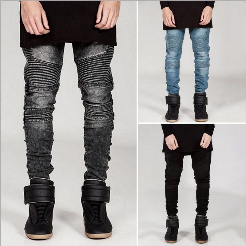 Mens Skinny Biker Jeans