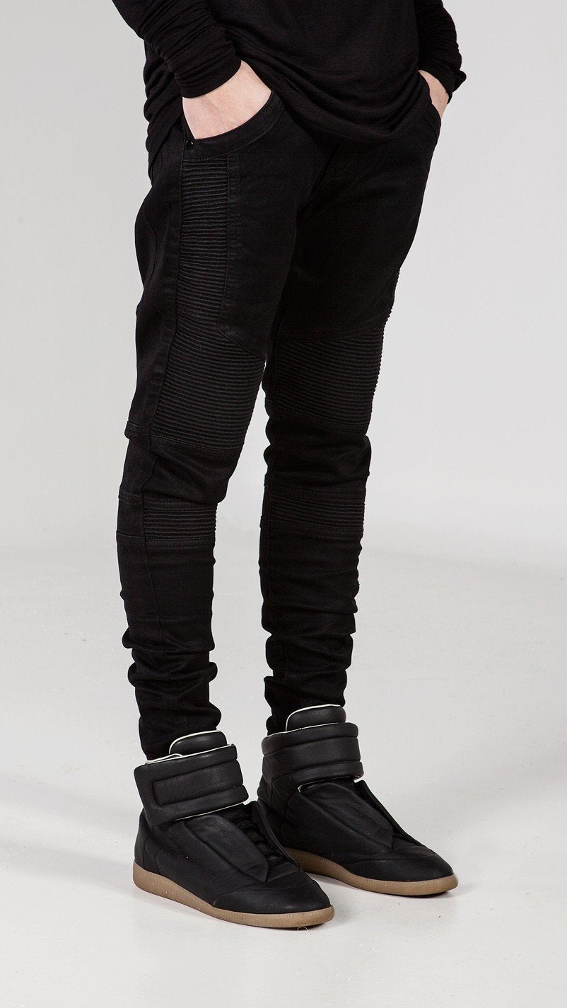 Mens Skinny Biker Jeans