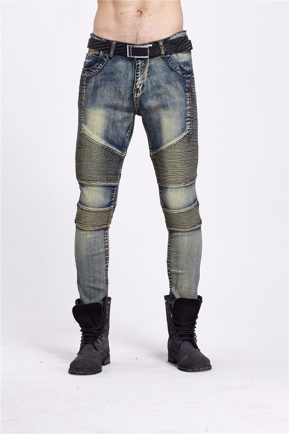 Mens Skinny Biker Jeans