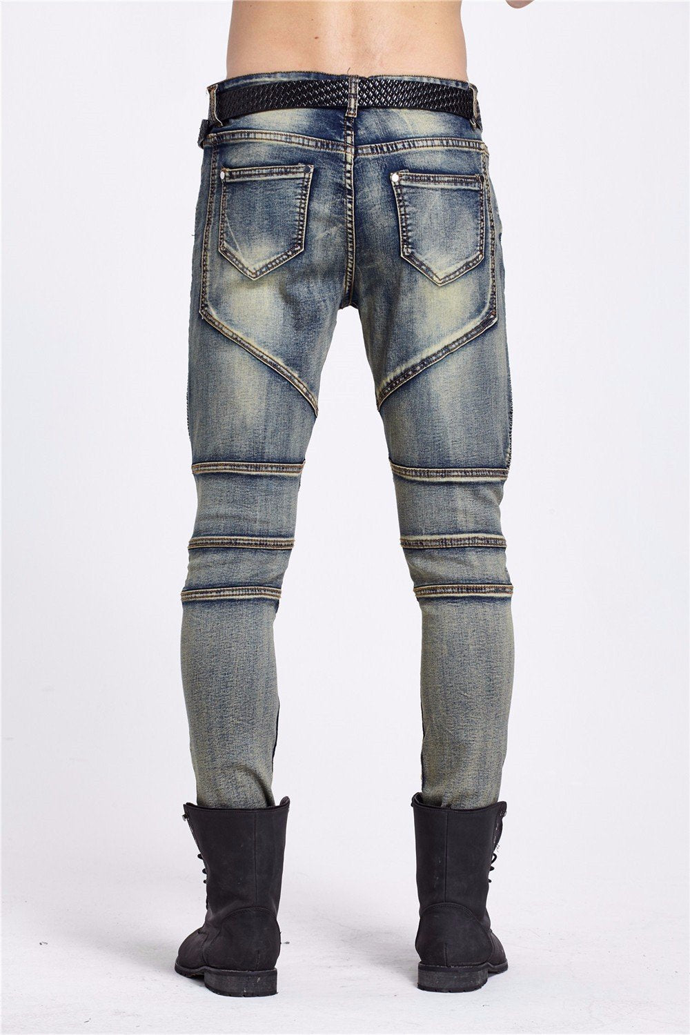 Mens Skinny Biker Jeans