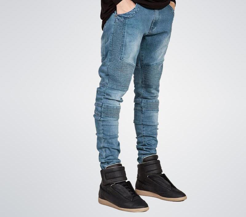 Mens Skinny Biker Jeans