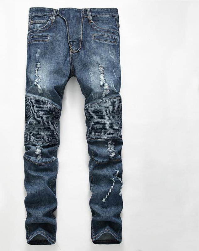 Men&#39;s Ripped Biker Jeans