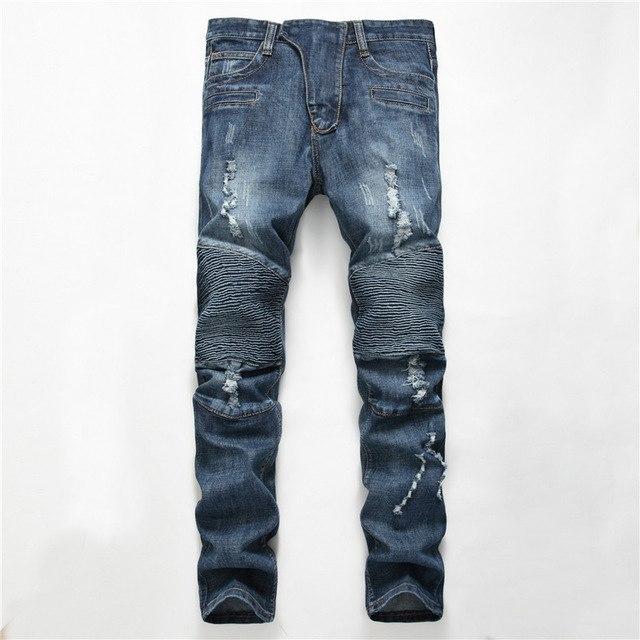 Men&#39;s Ripped Biker Jeans