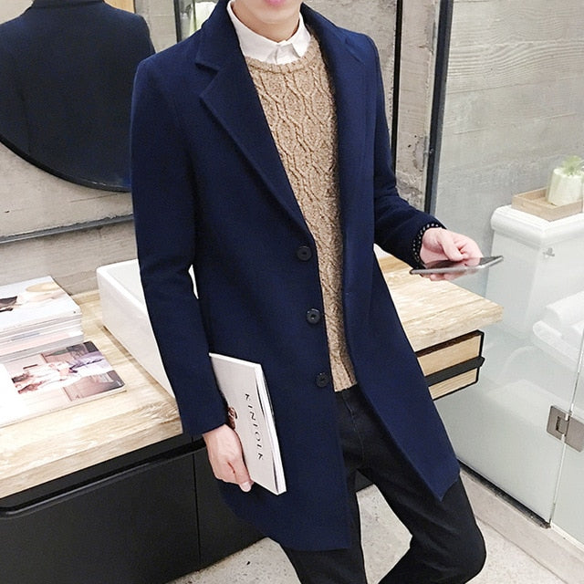 New! Slimcut Woolen Overcoat