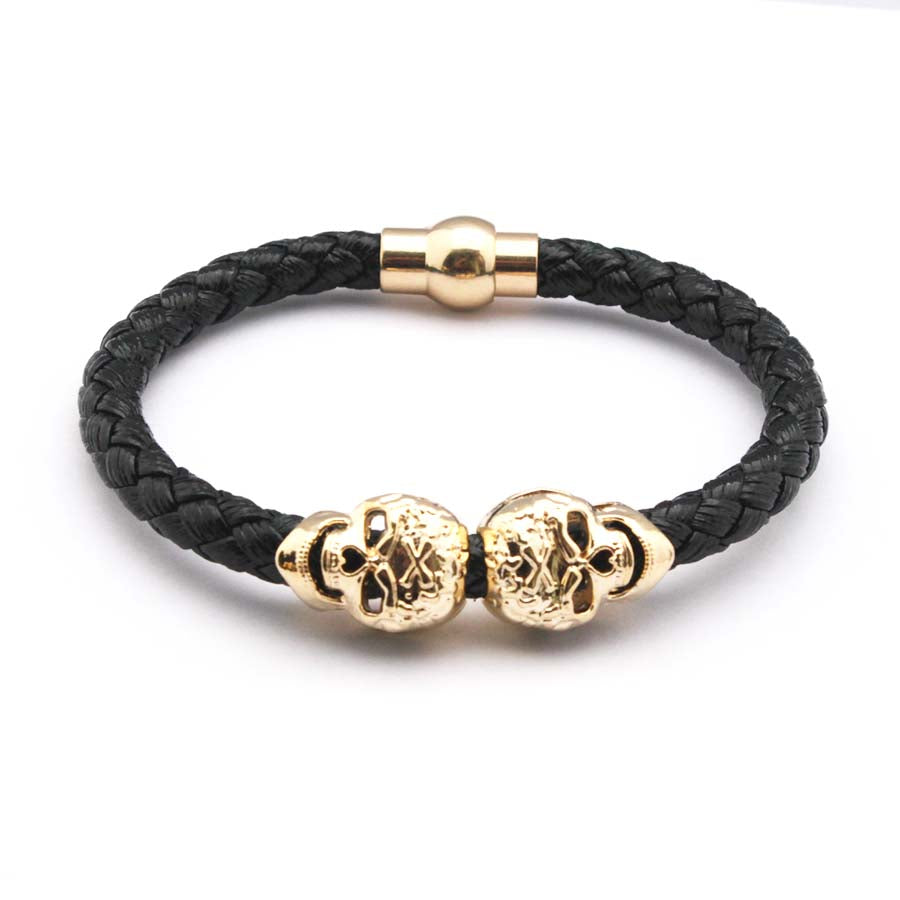 Gold Skull Bracelet Punk Wrap Bracelet