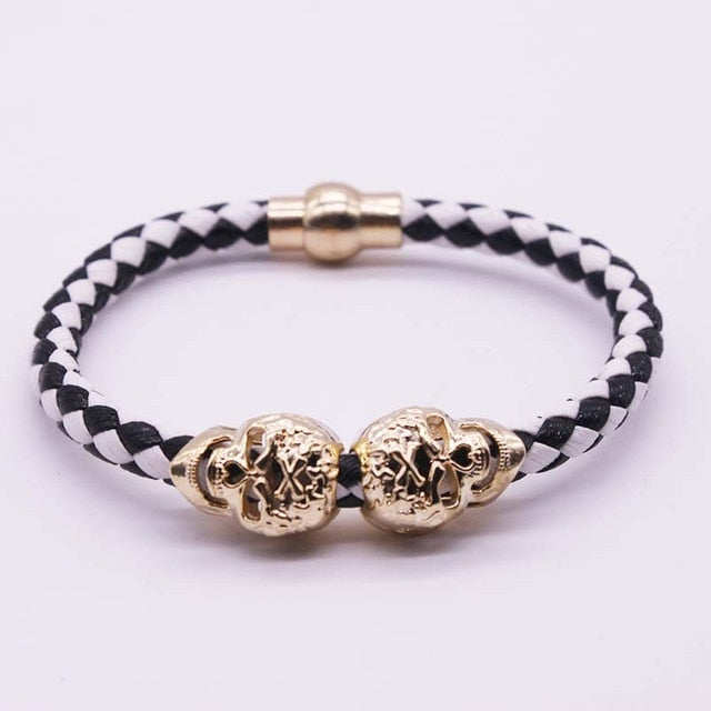 Gold Skull Bracelet Punk Wrap Bracelet