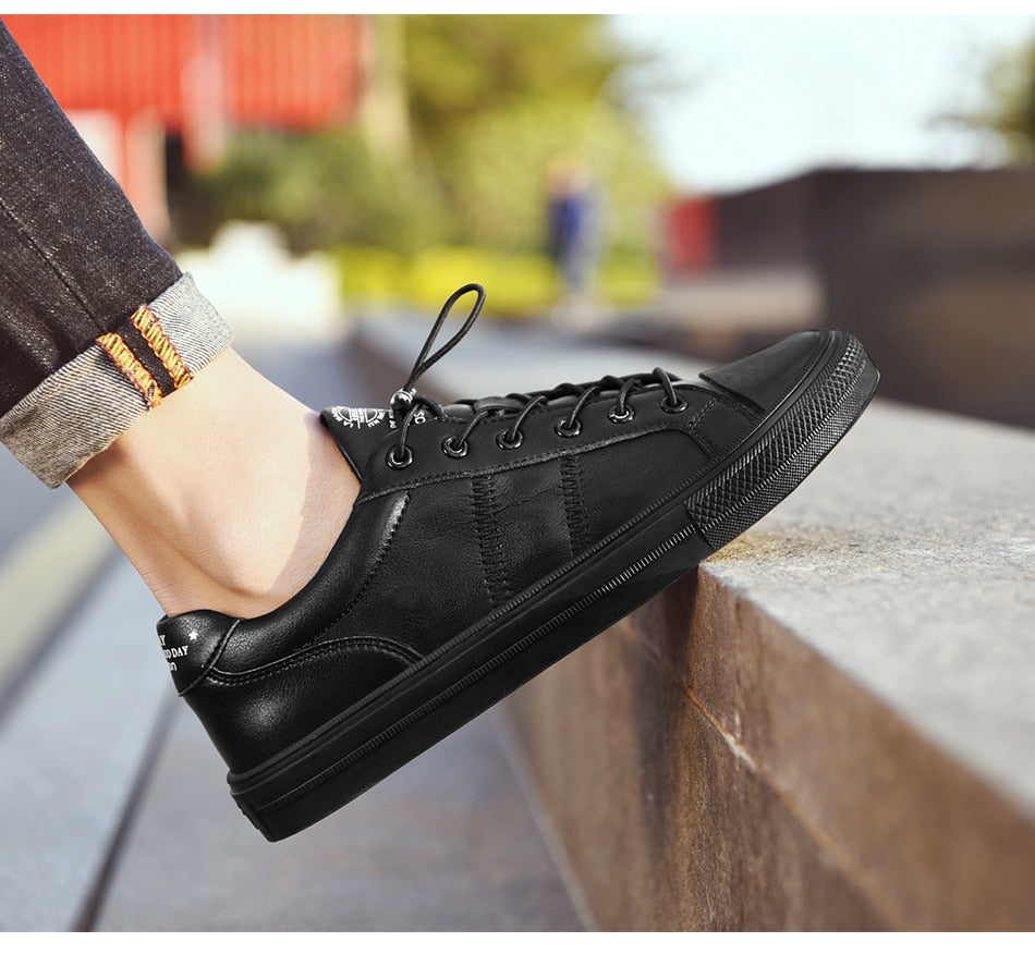 Skater Luxe Sneaker - Black on Black Vegan Leather