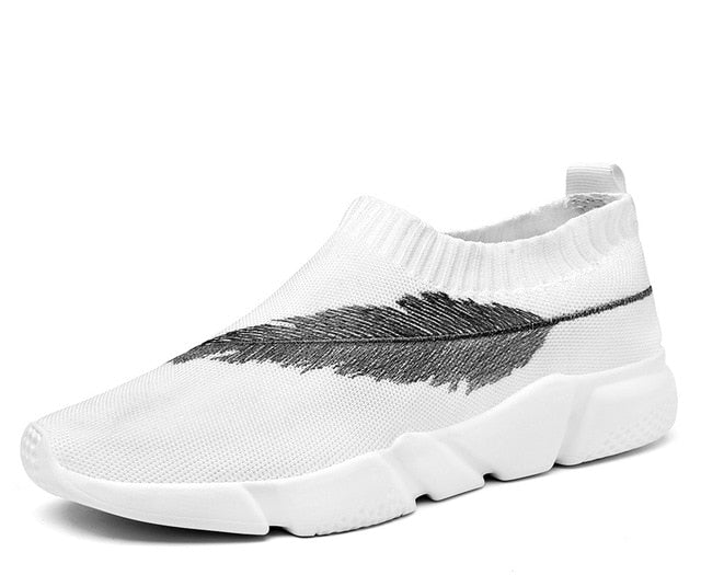 Feather Socks Shoes - White/Grey