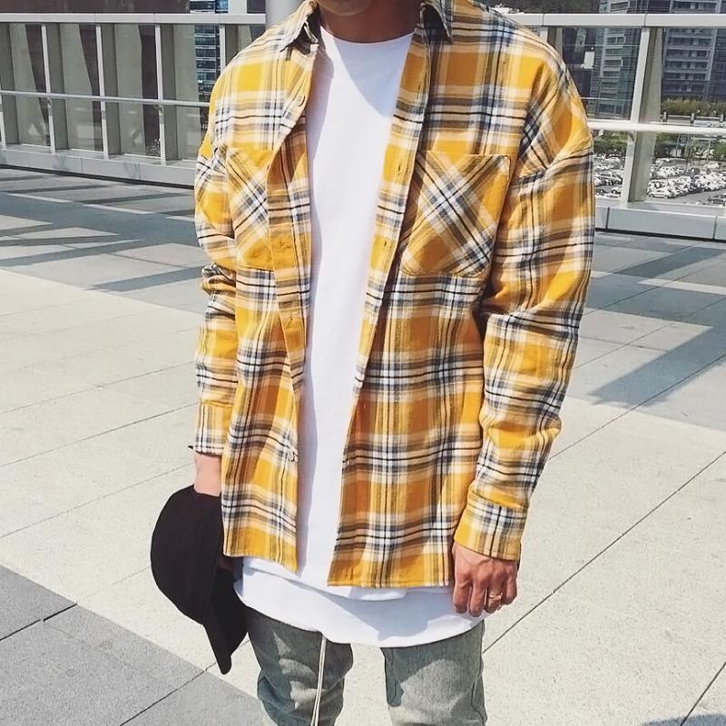 Long Sleeved Oversized Plaid Flannel Shirt