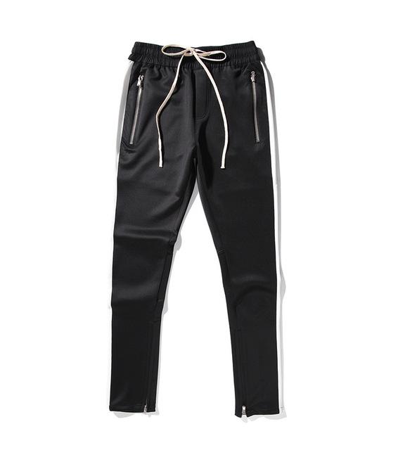 Black Icon Zipper Decoration Pants