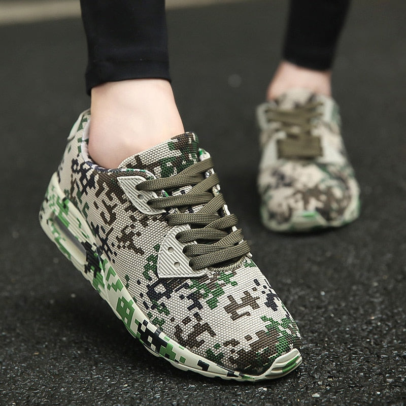 Army Green Air cushion Camo Sneakers