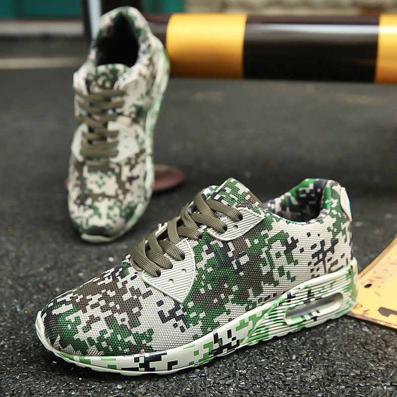 Army Green Air cushion Camo Sneakers