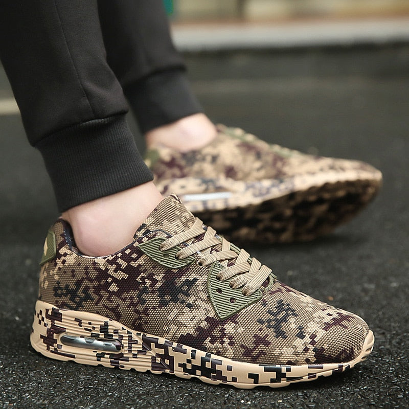 Army Green Air cushion Camo Sneakers