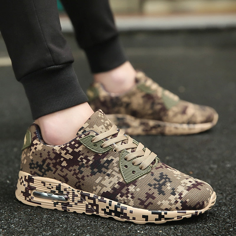 Army Green Air cushion Camo Sneakers