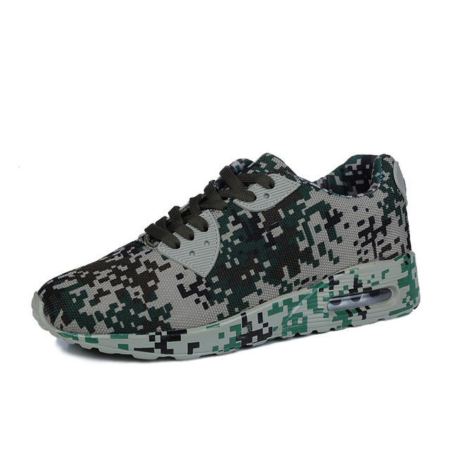 Army Green Air cushion Camo Sneakers