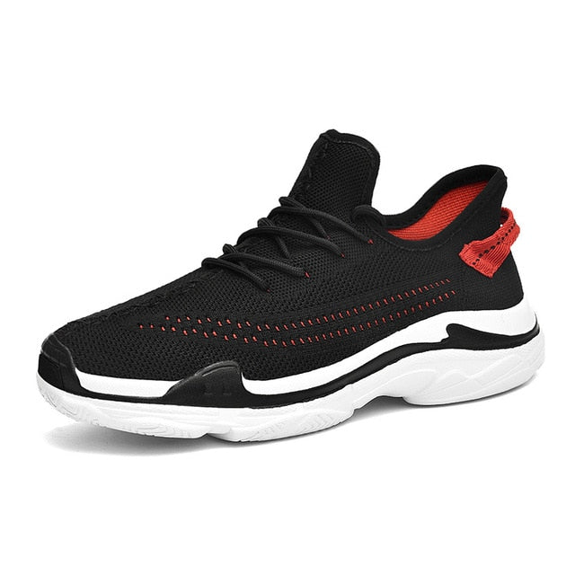 &quot;The Player&quot; Non Slip Soft Mesh Sneaker - Black/Red