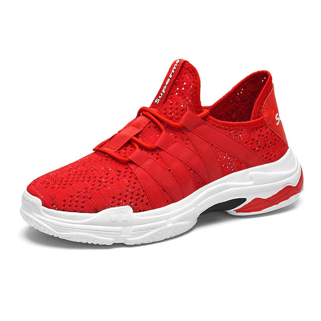 &quot;The Player&quot; Non Slip Soft Mesh Sneaker - Red