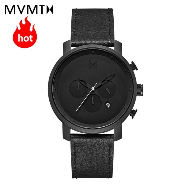 MVMT Leather Waterproof Quartz watch 45mm