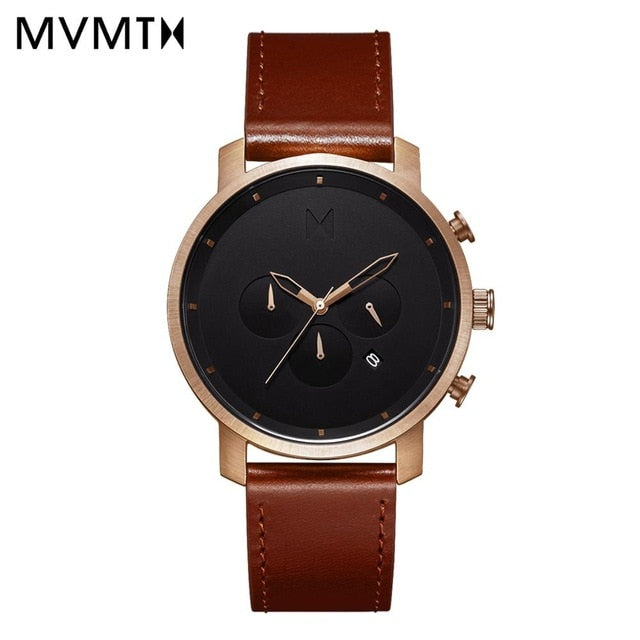 MVMT Leather Waterproof Quartz watch 45mm