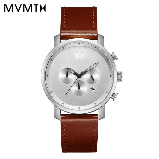 MVMT Leather Waterproof Quartz watch 45mm