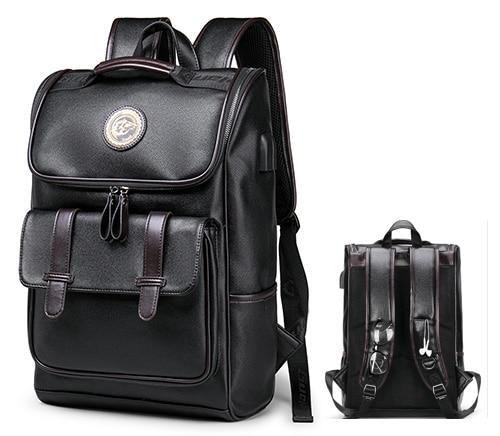 Luxe Leather Men Laptop Travel Backpack