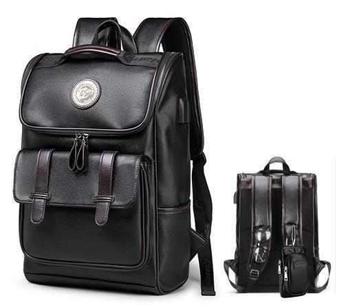 Luxe Leather Men Laptop Travel Backpack