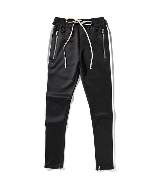 Side Patchwork Side Zipper Track Pants