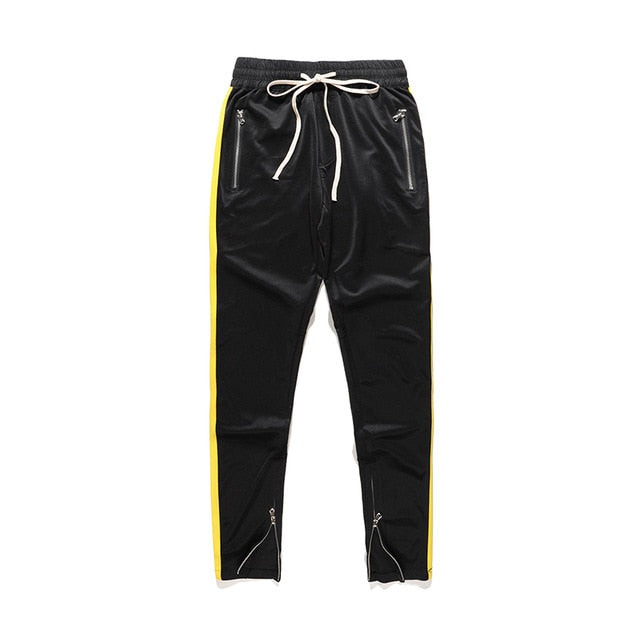 Side Patchwork Side Zipper Track Pants