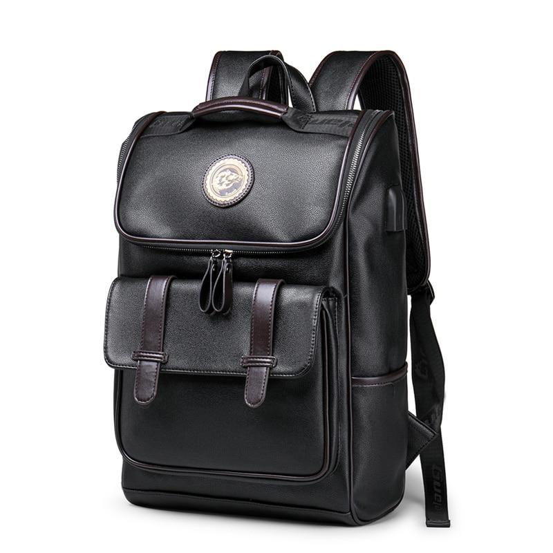 Luxe Leather Men Laptop Travel Backpack